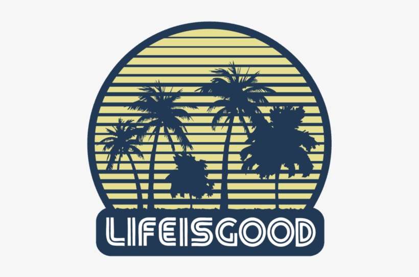 Neon Palms Die Cut Sticker - Life Is Good. Die Cut Sticker (retro Lig), transparent png download