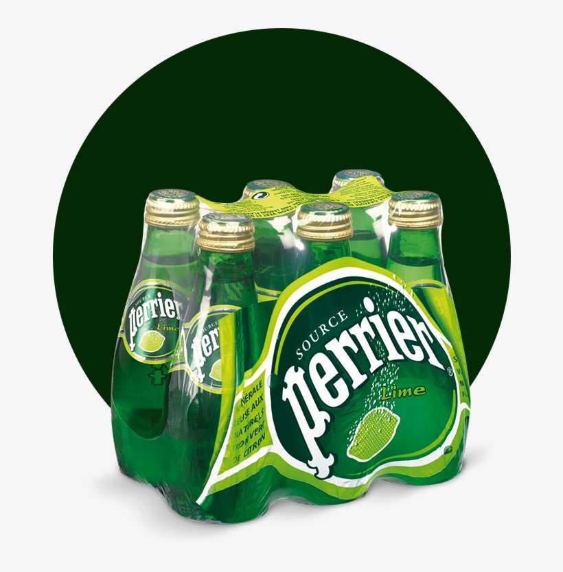 Perrier Sparkling Water, Lime, 200ml Glass Bottle </br> - Perrier Carbonated Water Cake, transparent png download