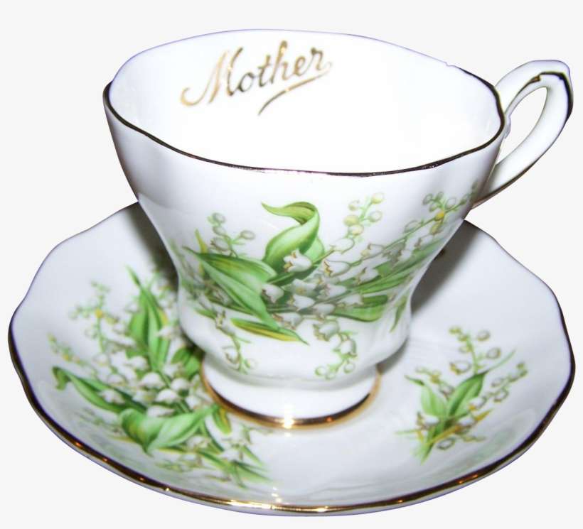 Pretty Vintage Saucer Set Lily Of Valley - Teacup, transparent png download