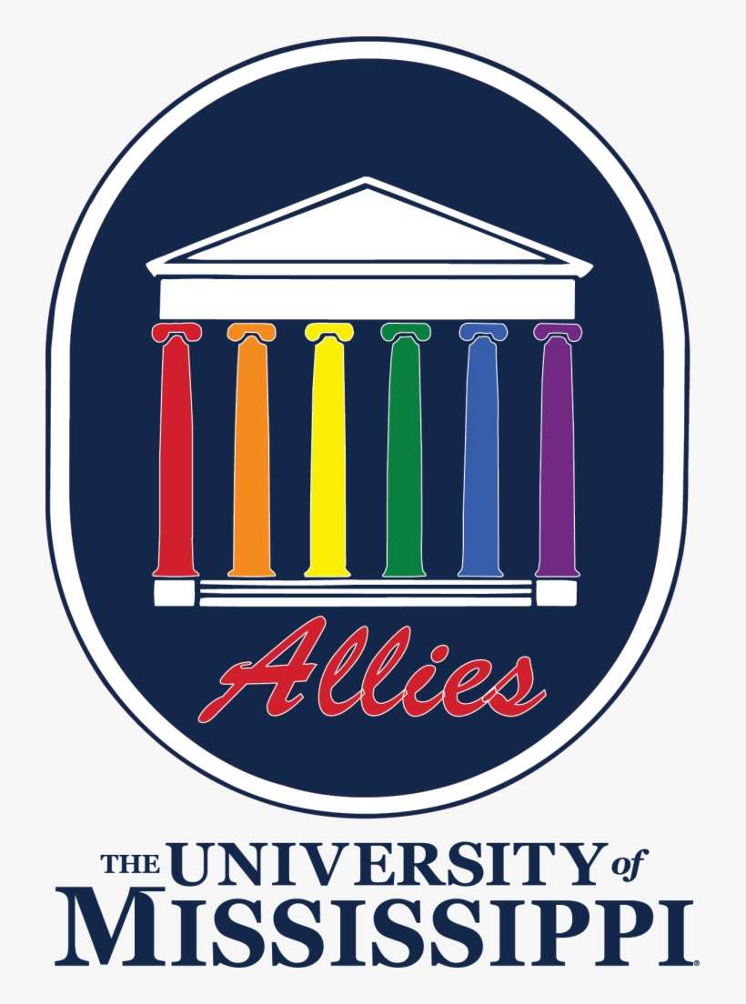 Allies Logo With Rainbow Colored Columns On The Lyceum - University Of Mississippi, transparent png download