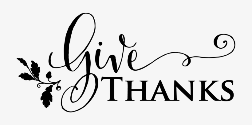 Give Thanks Acorn - Give Thanks Black And White, transparent png download