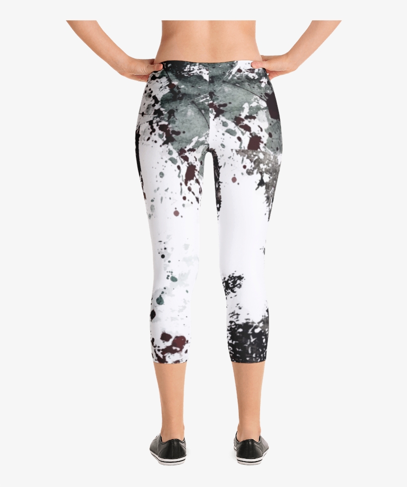 Ink Splatter Capri Leggings - Capri Pants, transparent png download