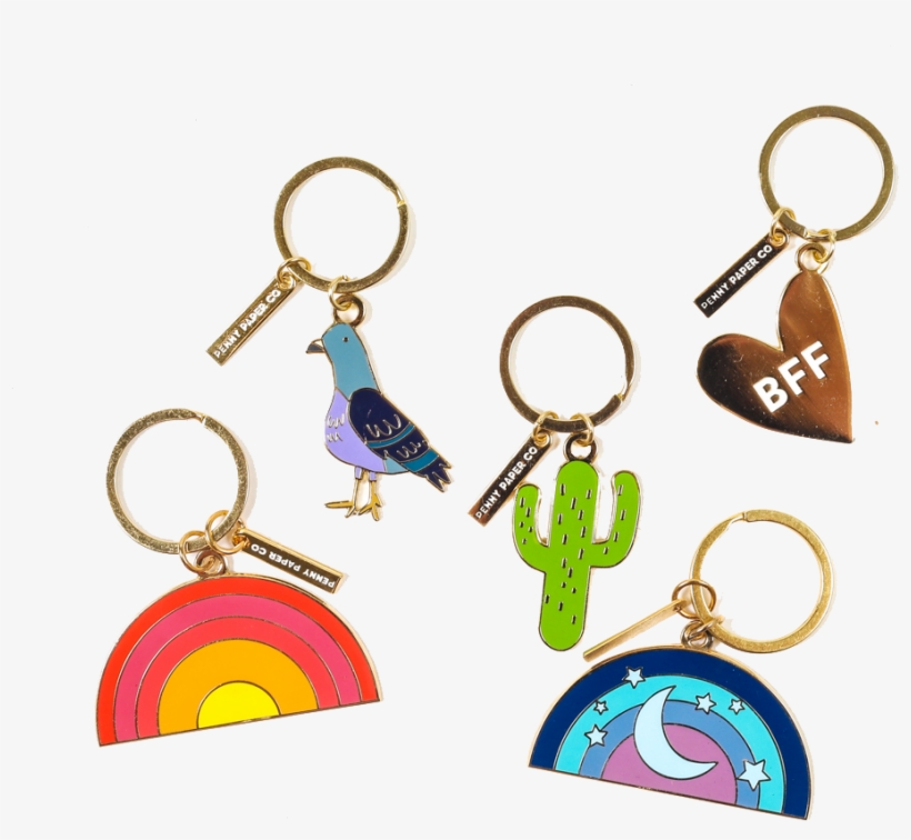 Enamel Keychain, Bff Gold Heart - Keychain, transparent png download