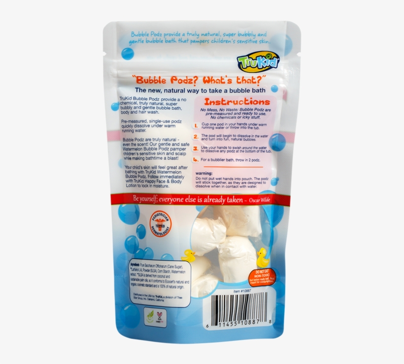 Trukid Bubble Podz Watermelon Scented Bubble Bath Travel - Bone, transparent png download