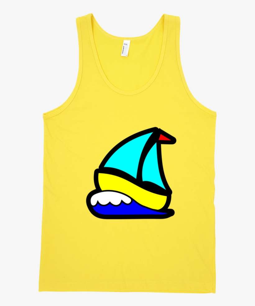 Sailing Boat Fine Jersey Tank Top Unisex By - Sail Boat Clip Art, transparent png download