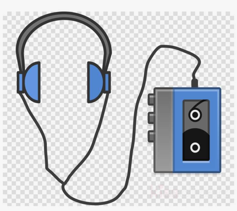 Download Headphone And Cassette Art Clipart Cassette - Cassette Tape Player Clipart, transparent png download
