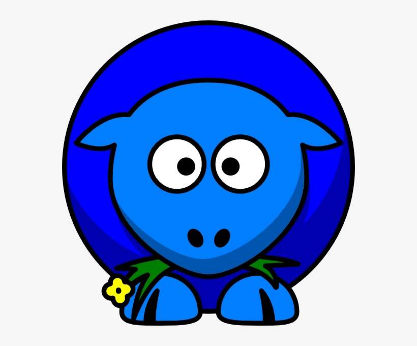 Sheep Blue Two Toned Looking Cross Eyed Svg Clip Arts, transparent png download