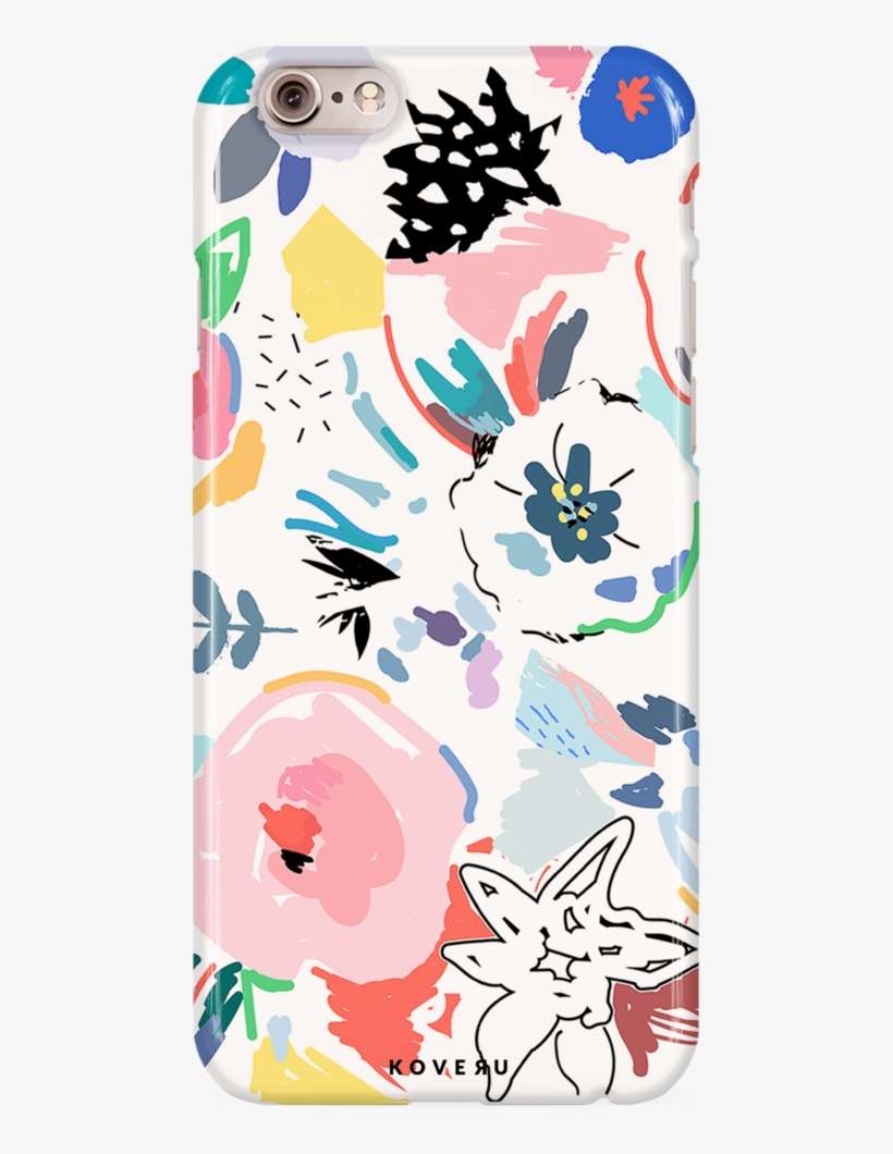 Abstract Floral Graphic Cover Case For Iphone 6/6s - Mobile Phone Case, transparent png download