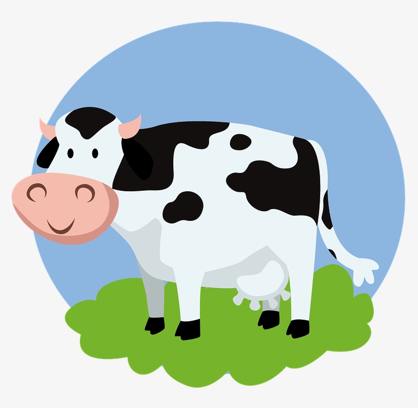 Cow Png For Kids - Cow Eating Grass Clipart Png, transparent png download