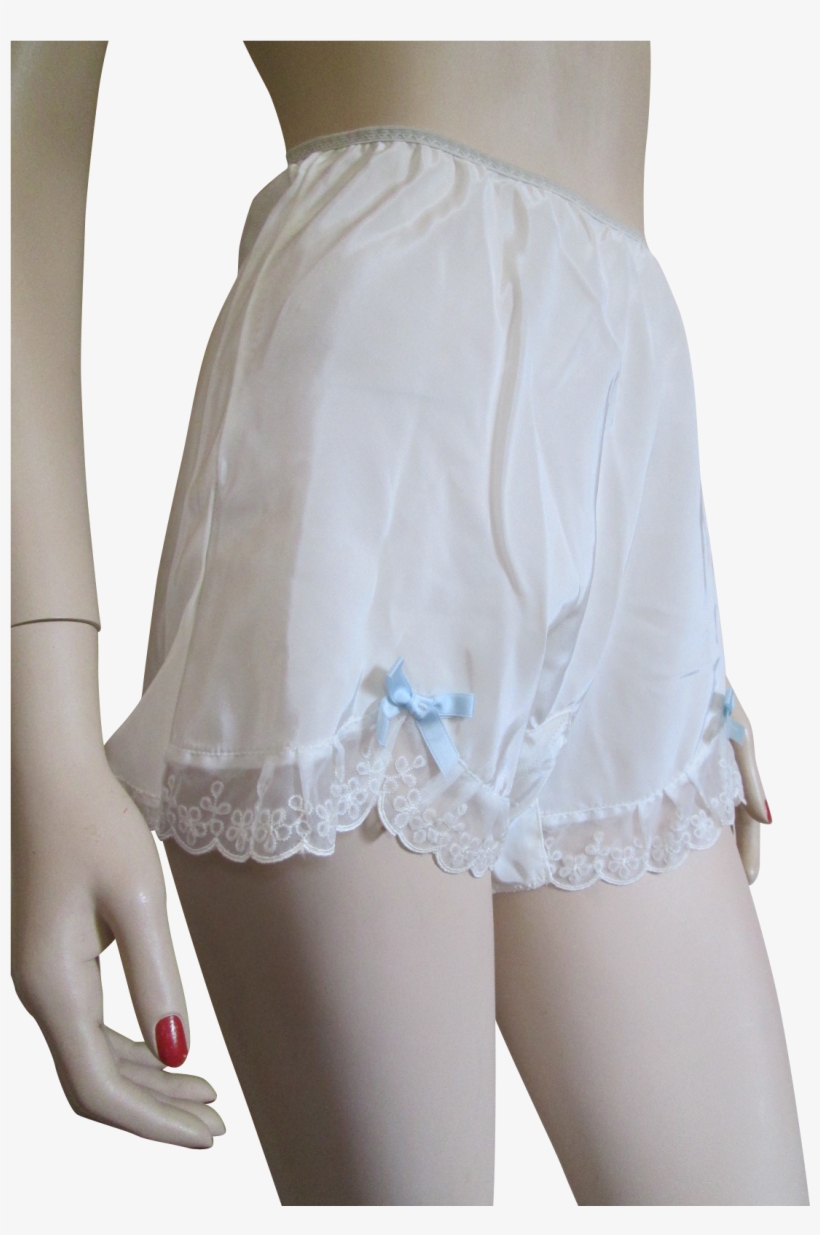 Vintage 1940s Lingerie Bloomers Panties Lace Blue Bows - Panties, transparent png download