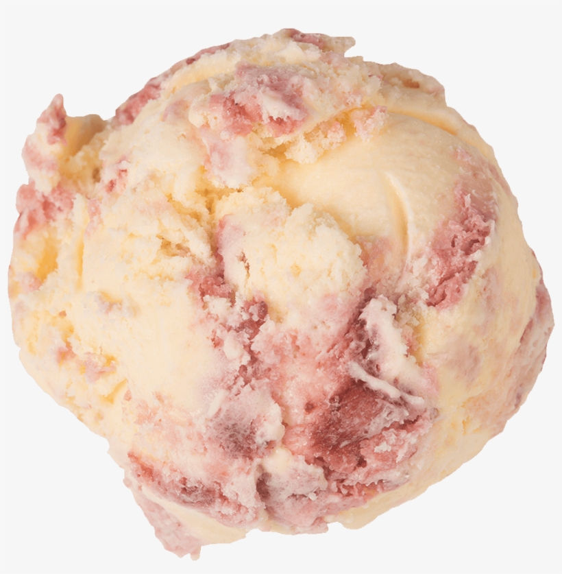 Strawberries In Clotted Scoop - Marshfield Farm Ice Cream, transparent png download