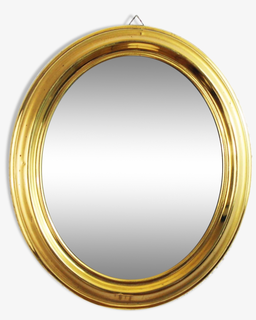 Oval Mirror Frame Brass - Mirror, transparent png download