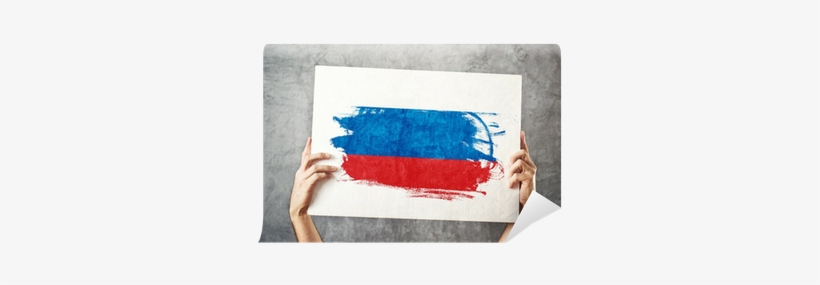 Man Holding Banner With Russian Flag - Man With Germany Flag, transparent png download