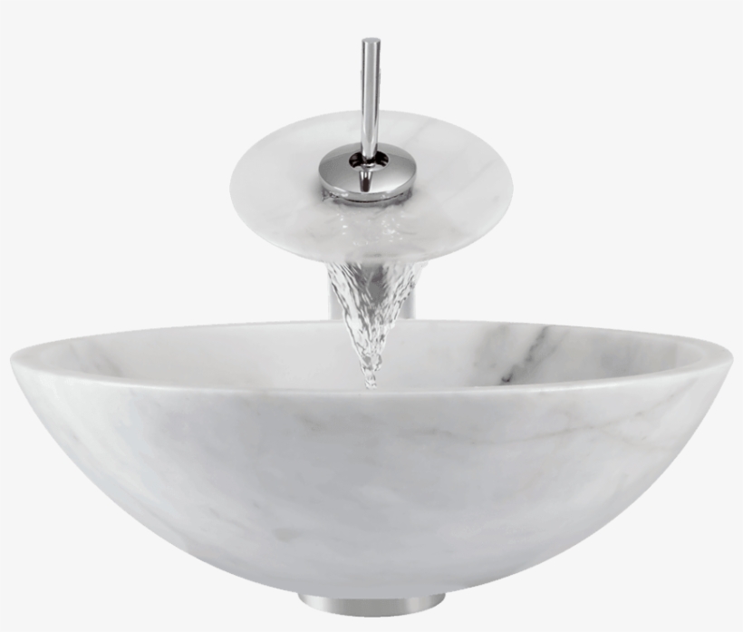 Sink Png Transparent Image - Mr Direct 850-white Granite Vessel Sink Chrome, transparent png download