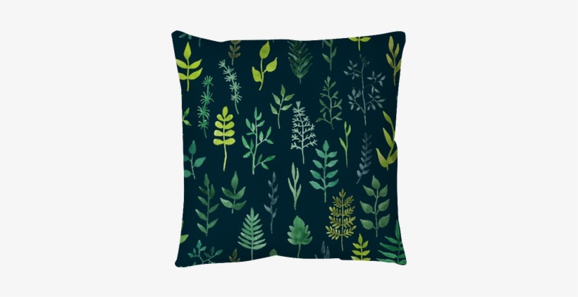 Vector Green Watercolor Floral Seamless Pattern - Watercolor Painting, transparent png download