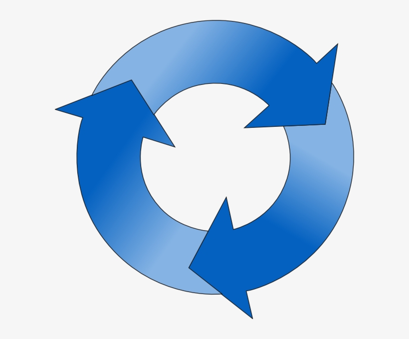 Vector Black And White Library Circular In Blue Hues - 3 Arrow Circle Png, transparent png download