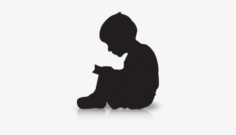 Kid Reading Silhouette, transparent png download