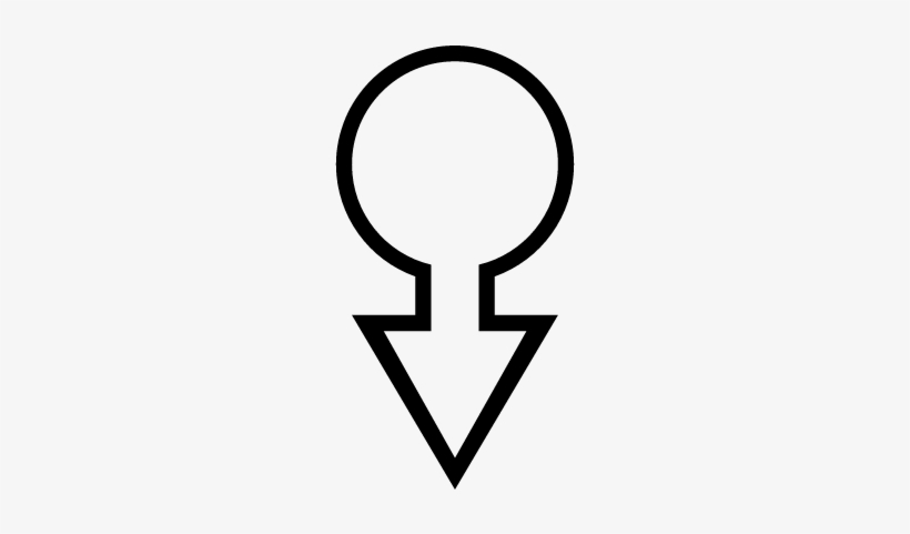 Download Outlined Symbol Of A Circle United With Down - Flecha Con Circulo Png, transparent png download