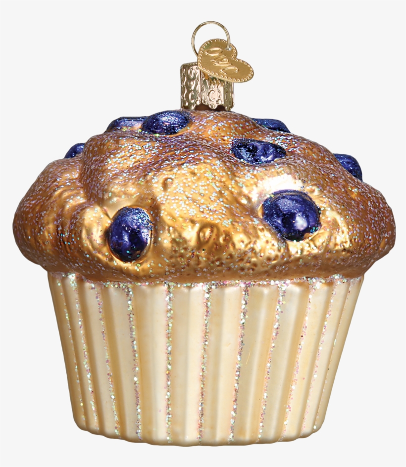 Old World Christmas Blueberry Muffin Glass Ornament, transparent png download
