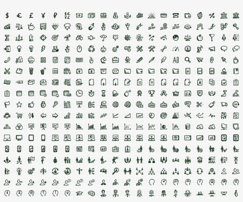 340 Hand-drawn Vector Office & Business Icons - Icons Free, transparent png download