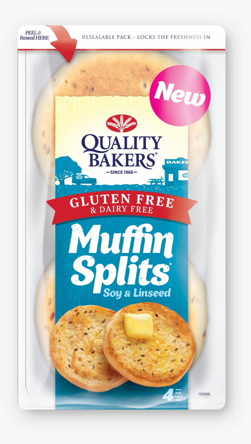 Gluten Free Soy And Linseed Muffin Splits - Quality Bakers Gluten Free Muffin Splits, transparent png download