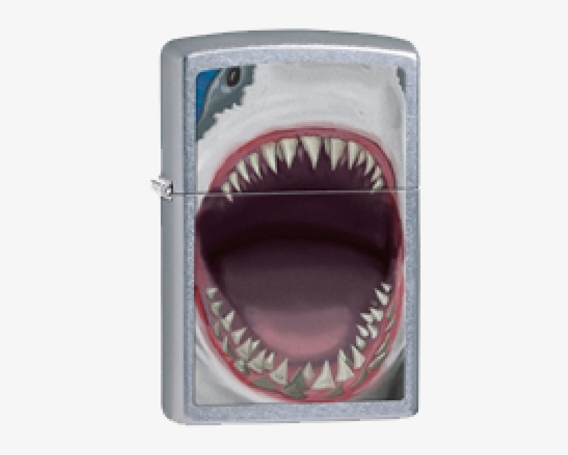 Zippo Chrome Shark Teeth Lighter - Zippo Shark Teeth Street Chrome - Zippo 28463, transparent png download