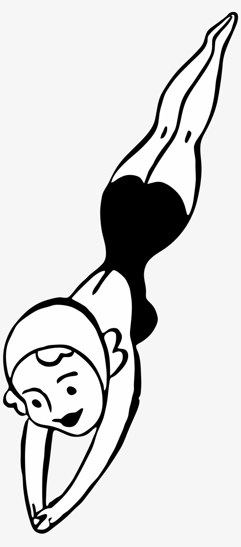 Clipart - Diving Black And White, transparent png download