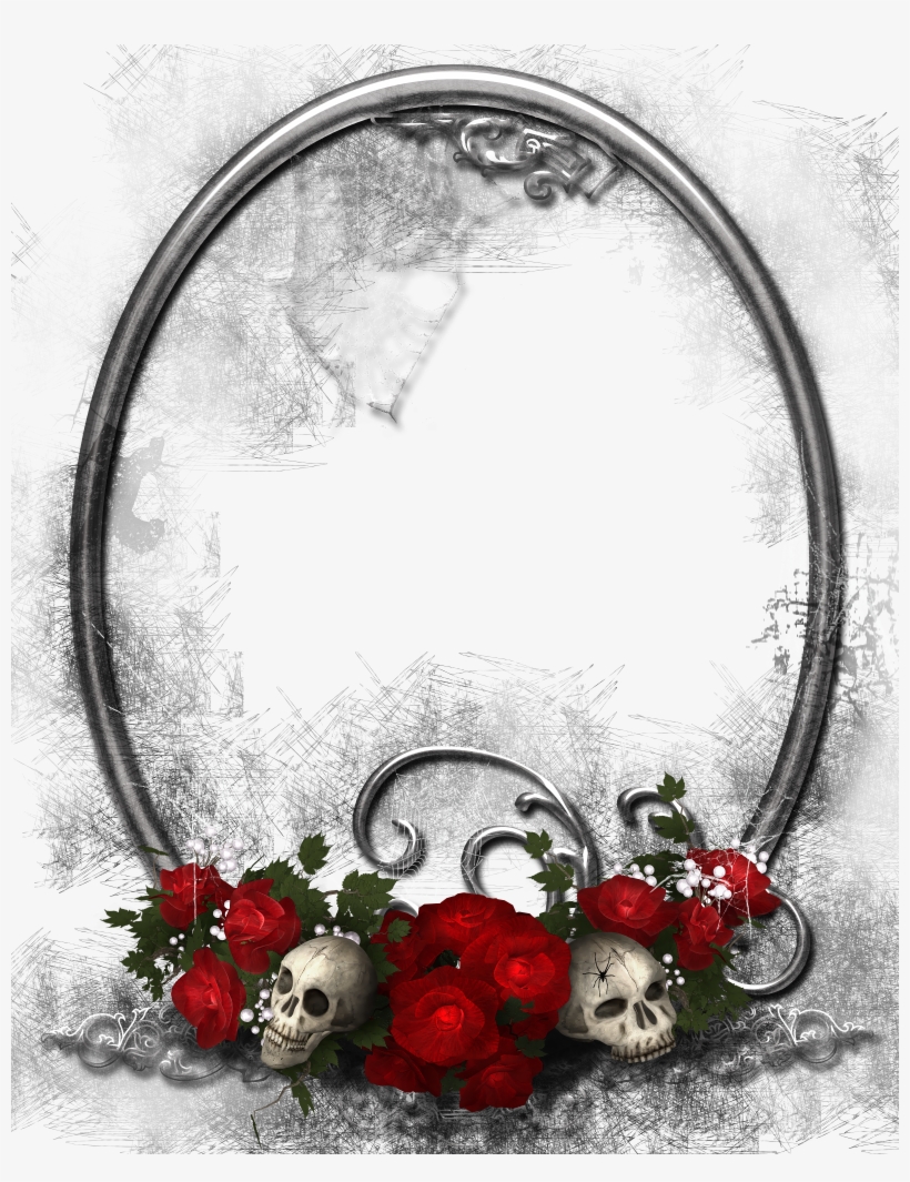 Halloween Transparent Png Frame With Skulls And Roses, transparent png download