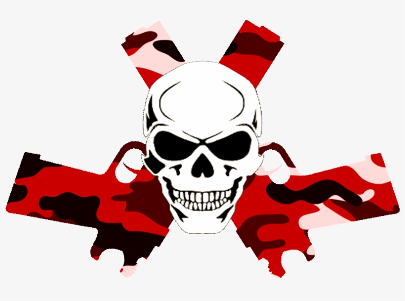 Skull In Guns Red - Skull With Guns Transparent, transparent png download