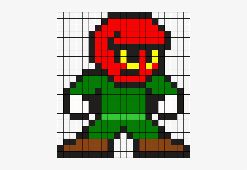 Classic Red Skull Perler Bead Pattern / Bead Sprite - Pixel Art Red Skull, transparent png download