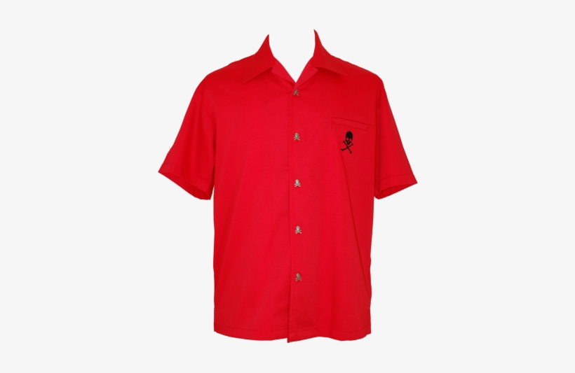 Red Skull Button ~ Closeout - Men Red Shirt Png, transparent png download