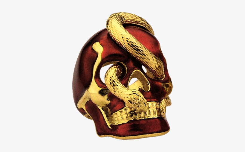 Gold And Red Skull - Skull And Gold, transparent png download