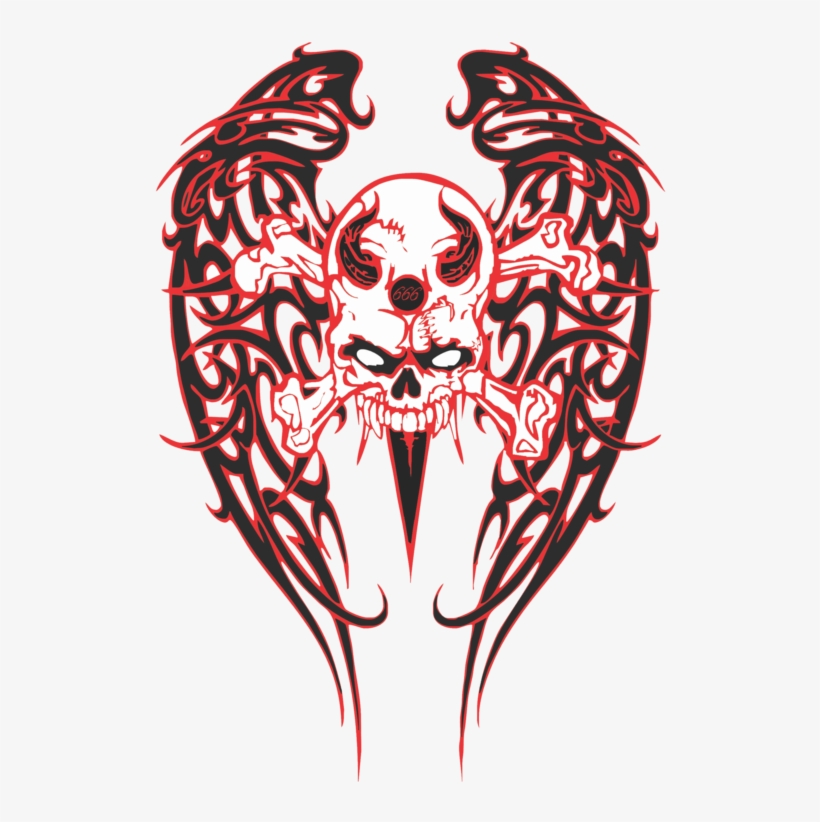 Tribal Skull Wings Pictures Png Images - Skull, transparent png download