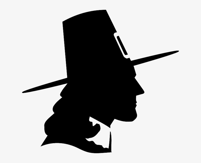 Pilgrim, Puritan, Thanksgiving, Hat, Man, Male, Head - Puritan Silhouette, transparent png download