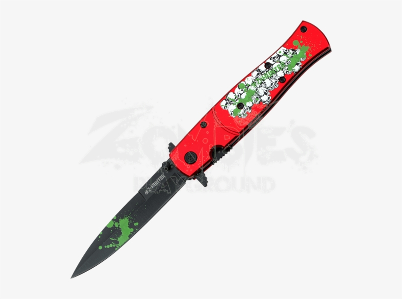 Red Skull Fold Out Knife - Liner Lock, transparent png download