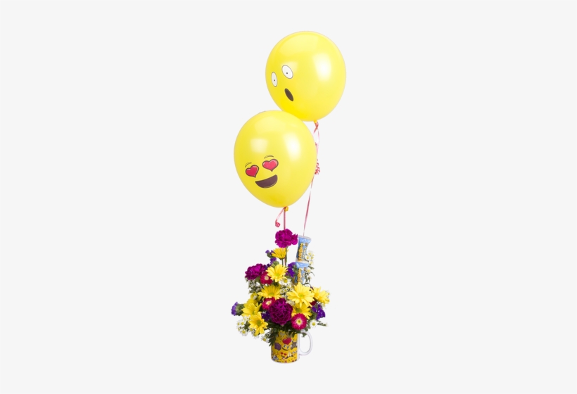 Soderberg's Exclusive Emoji Mug With Flowers And Balloons - Emoji, transparent png download