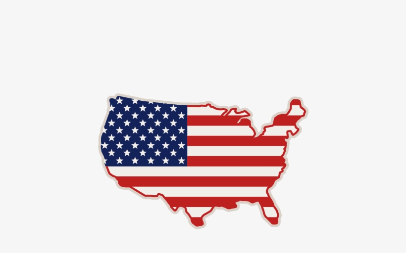 Scrapbook Cut File Cute Files For Silhouette - Usa Flag Map Vector, transparent png download