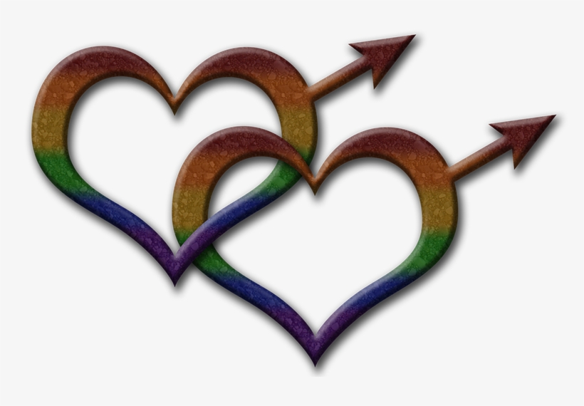 Two Rainbow Colored, Overlapping, Heart Shaped, Gay - Rainbow Male Gender Symbols Phone Case - Samsung Galaxy, transparent png download