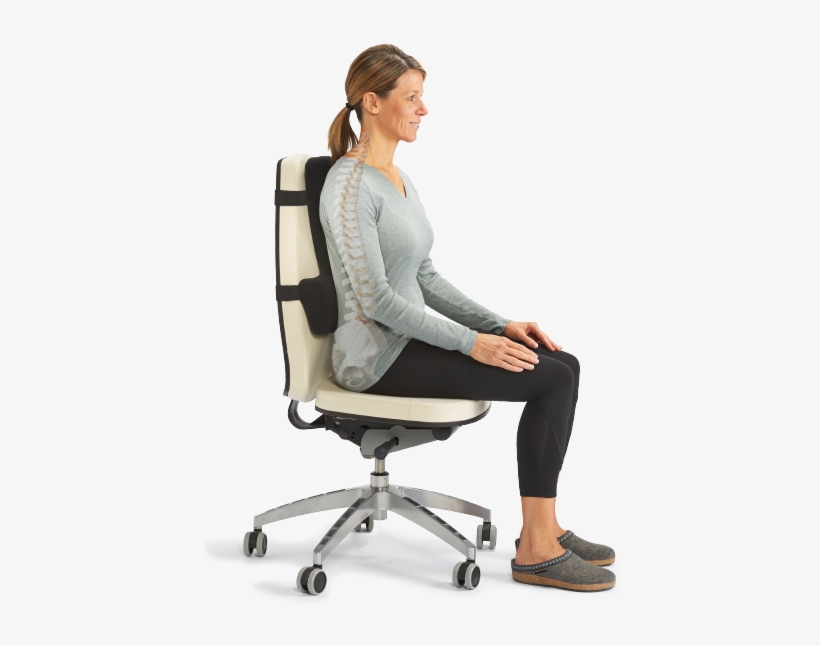 240 Thoracic Lumbar Support In Use 1 - Foam Roller On Chair, transparent png download