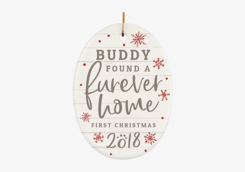 Furever Home First Christmas Personalized Ceramic Oval - Ceramic, transparent png download