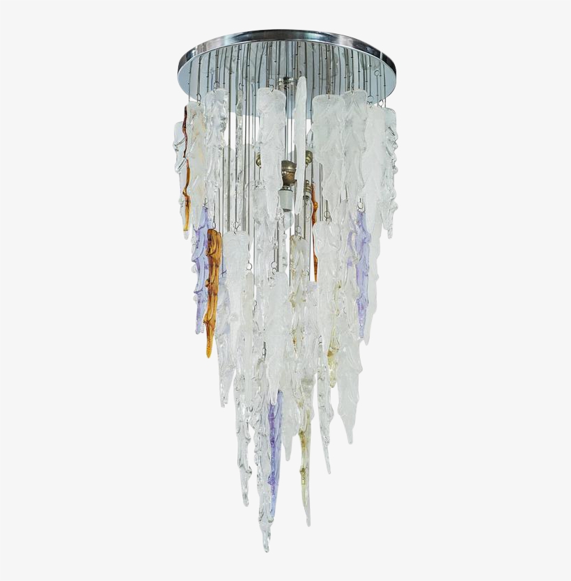 Lovely Outstanding Mid Century Modern Murano Icicle - Icicle Chandelier, transparent png download