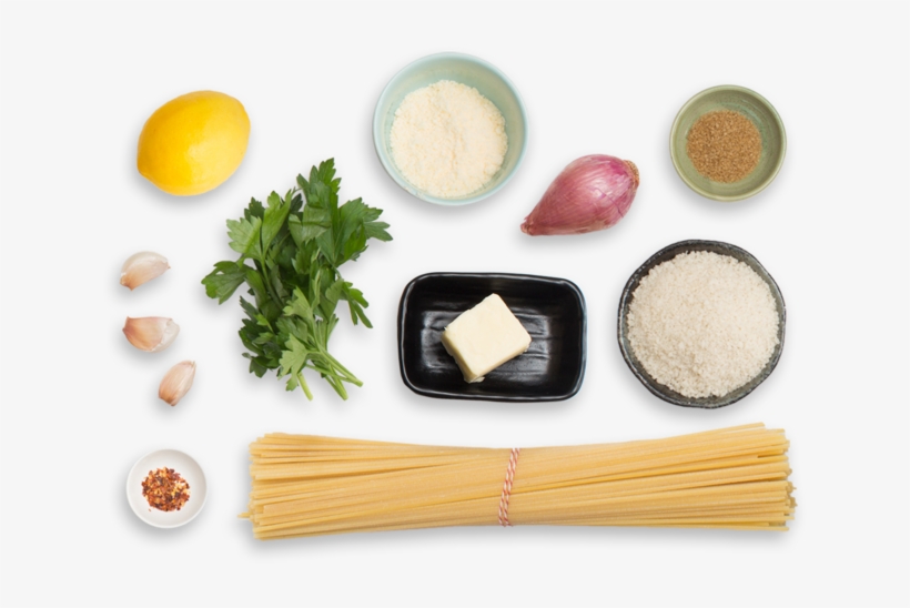 Caramelized Meyer Lemon Spaghetti With Toasted Garlic - Parmesan Png Top View, transparent png download