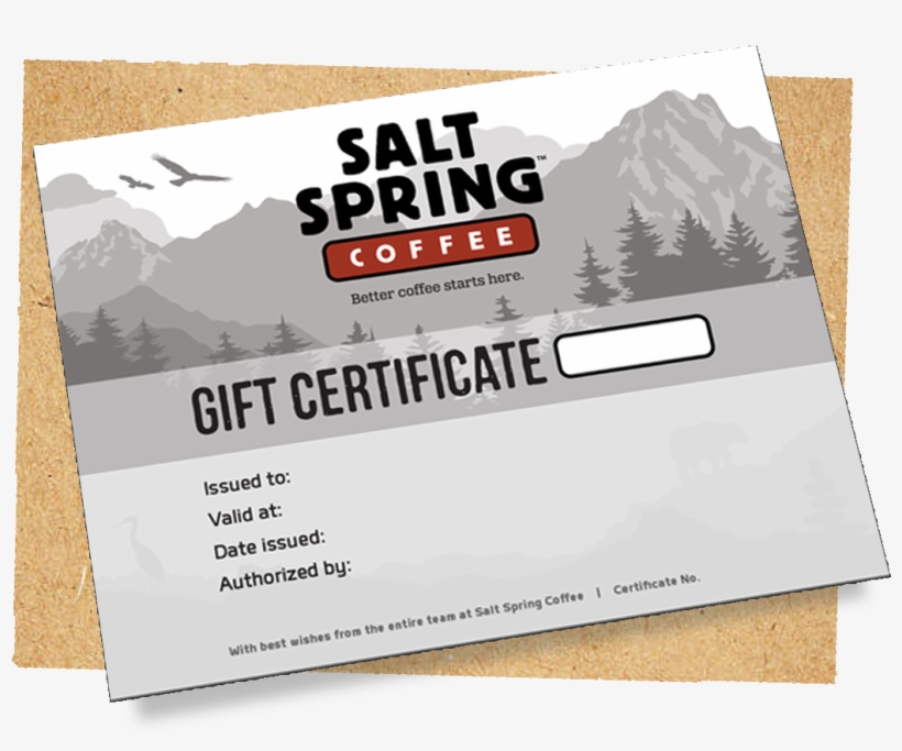 Gift Certificate - Salt Spring Coffee, transparent png download