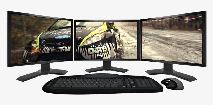 Gaming Setup Png Graphic Free Download - 3 Monitor Setup Png, transparent png download