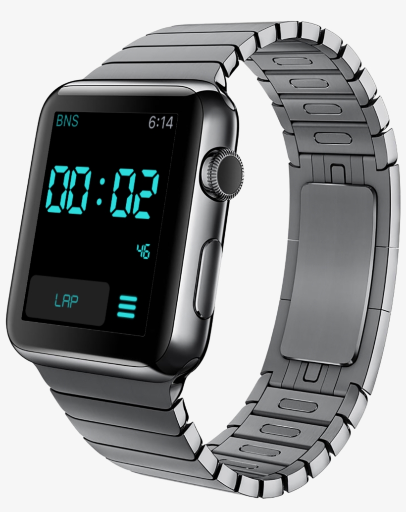 Bnstopwatch For Applewatch - Apple Watch Black Stainless Steel Link Bracelet, transparent png download