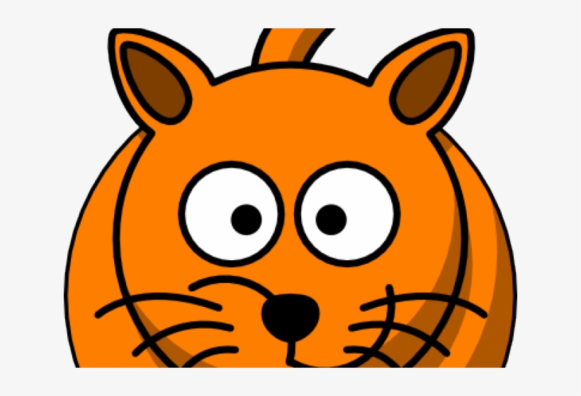 Funny Cat Clipart - Simple Cartoon Cat, transparent png download