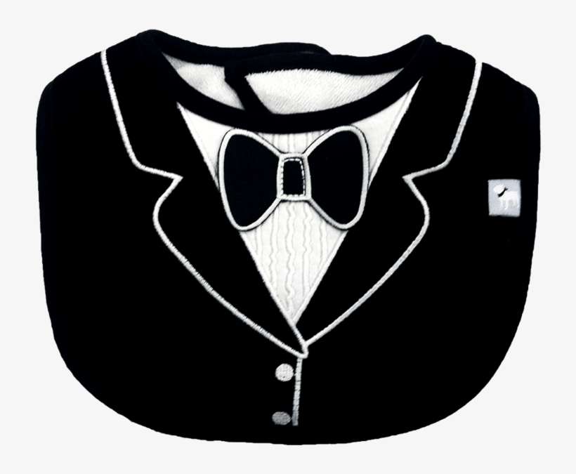 Black Tuxedo Bib Bowtie By Frenchie Mini Couture - Frenchie Mini Couture Fancy Tuxedo Bib, transparent png download