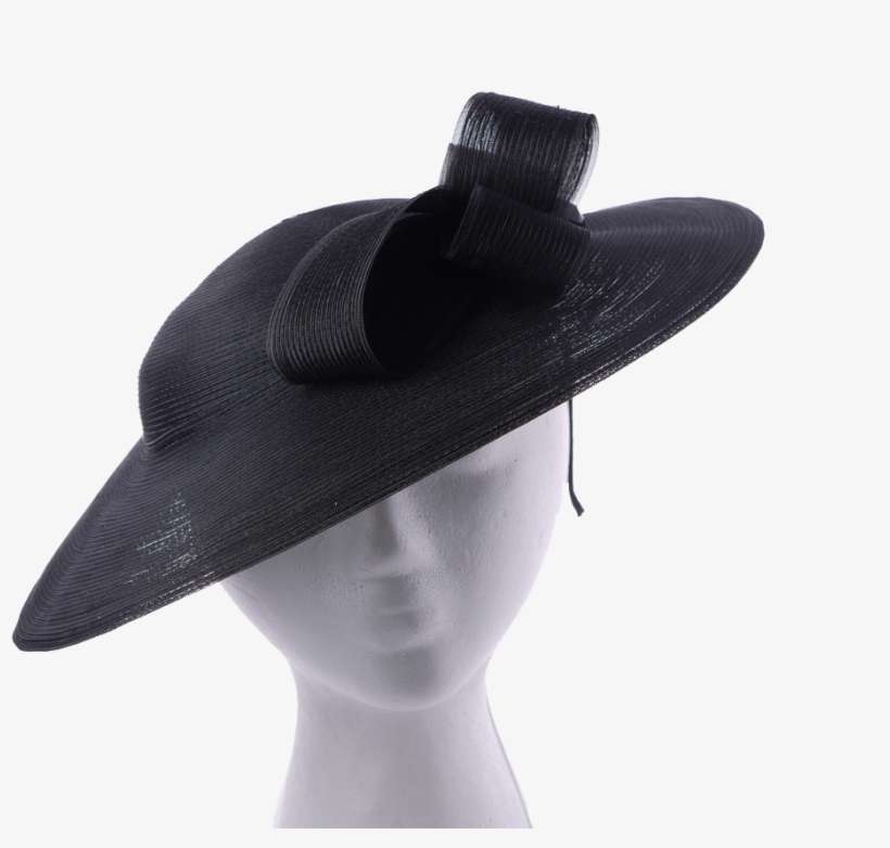 Black Fascinator With Large Brim And Avant-garde Bow - Style, transparent png download