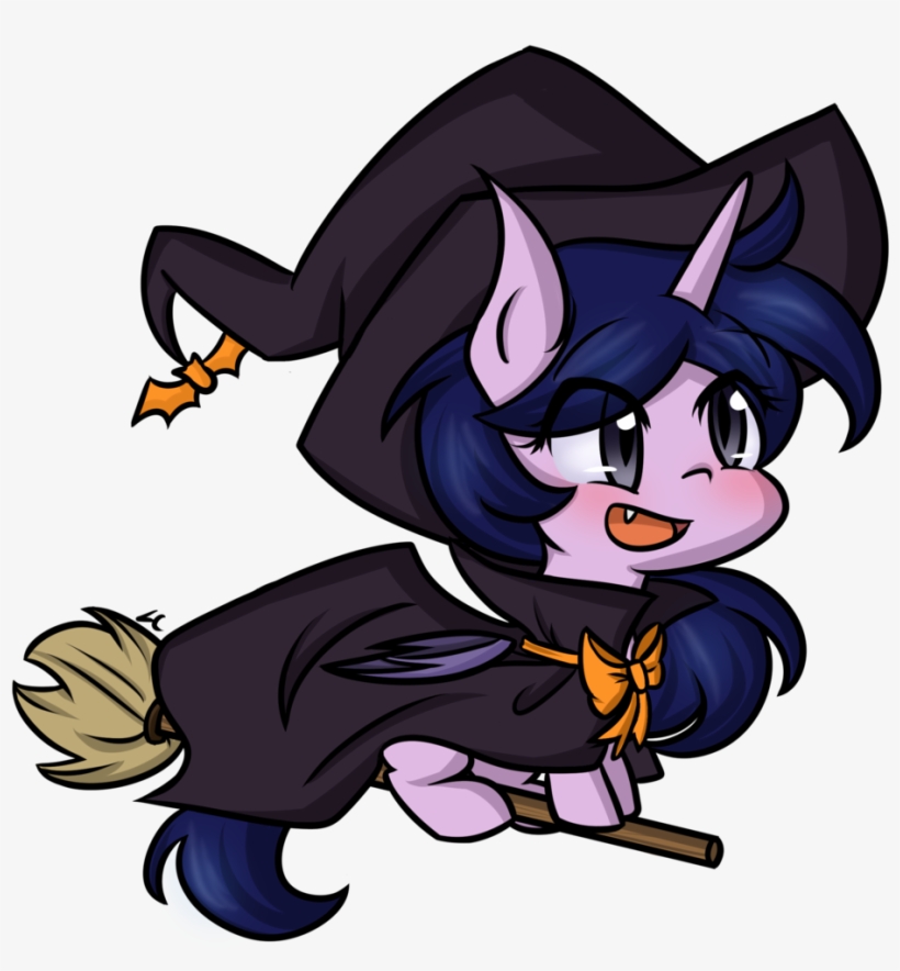 Littlecloudie, Bat Pony, Blushing, Bow, Broom, Cute - Cartoon, transparent png download