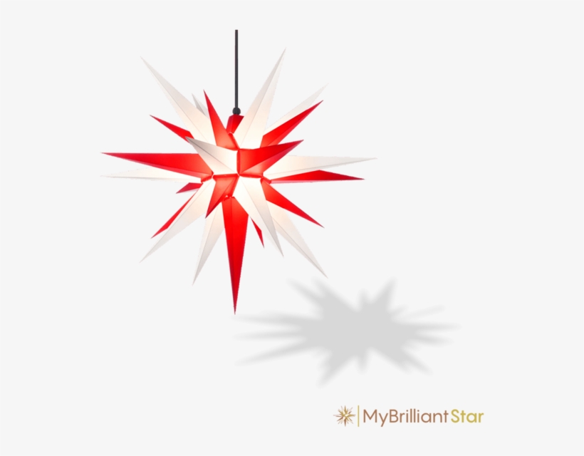 Original Herrnhut Plastic Star, White / Red, ~ 70 Cm - Herrnhuter Stern Außenstern 68cm A7 Weiß/rot, transparent png download